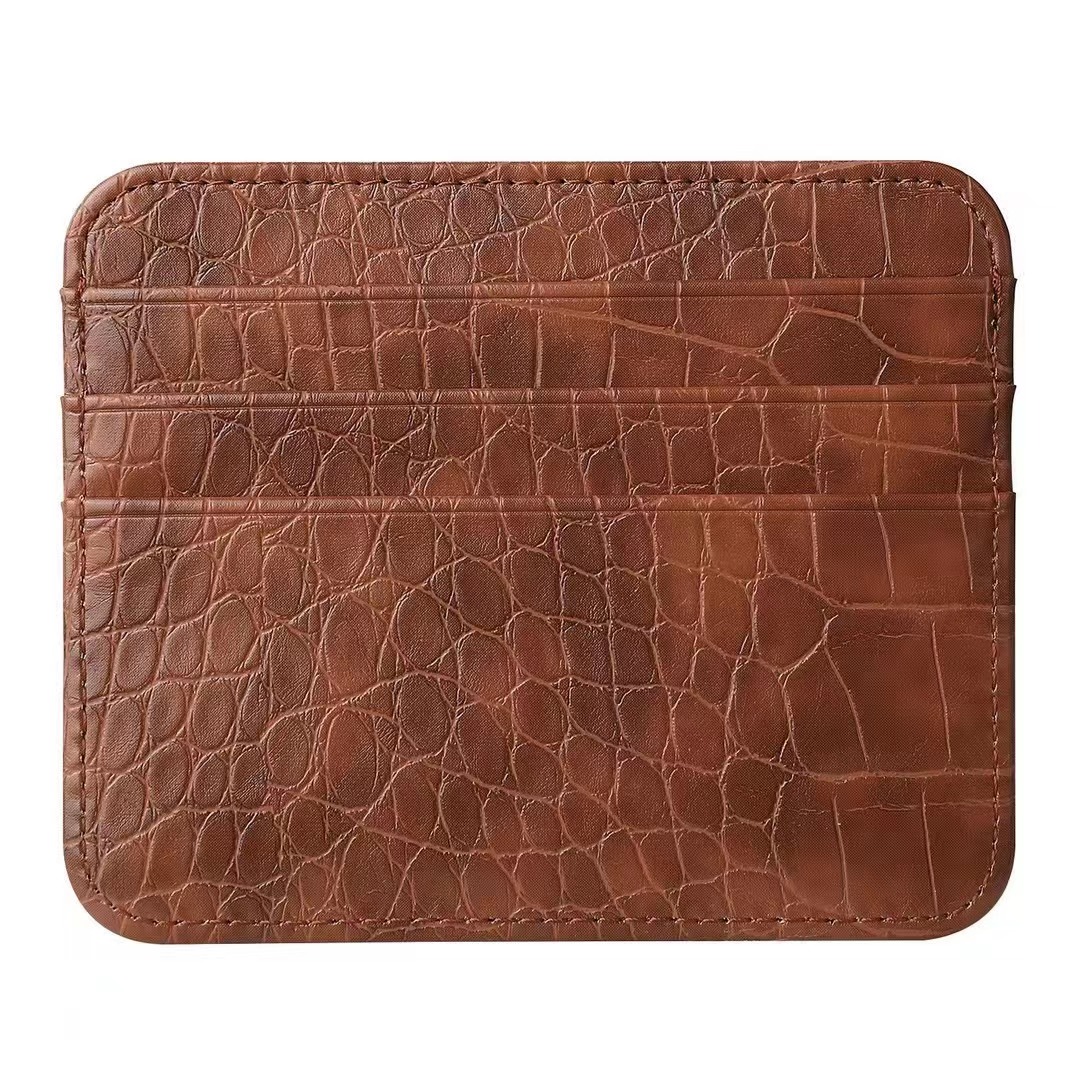 2024 Friendly materials PU leather crocodile pattern card holder wallet for men