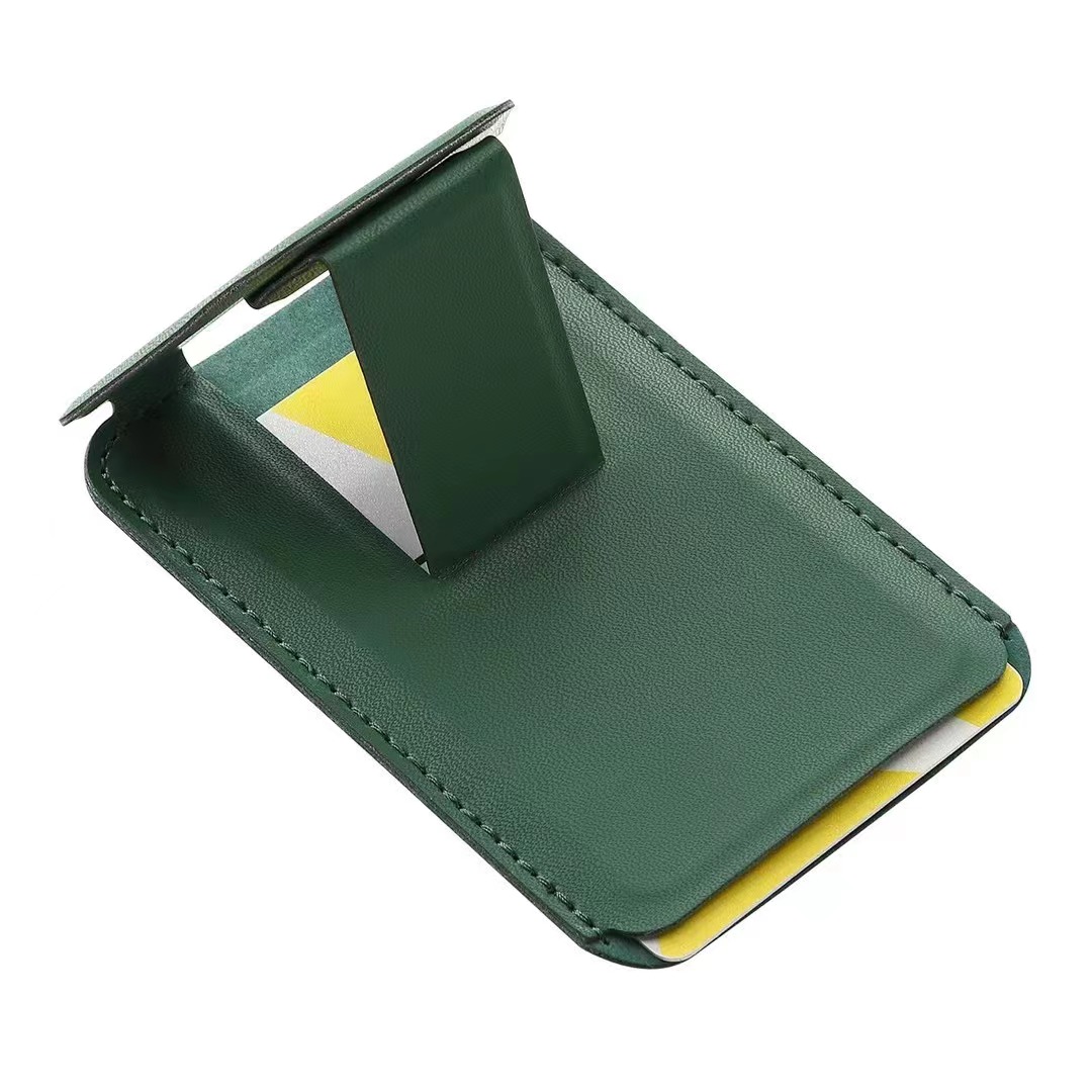 2024 new design high quality PU leather sticky phone case wallet card holder with stander